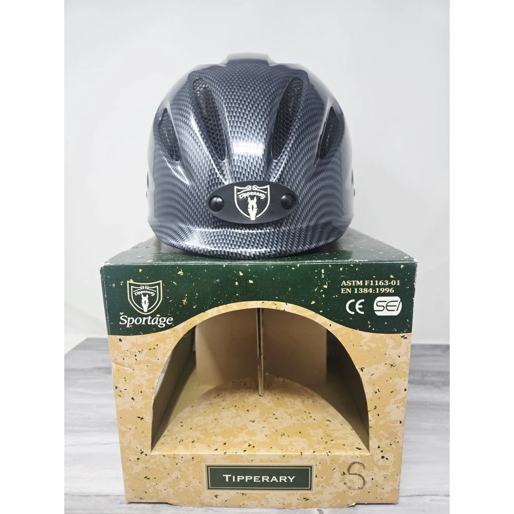 Tipperary Sportage Equestrian Horse Riding Helmet Black Vented Visor Small 7777